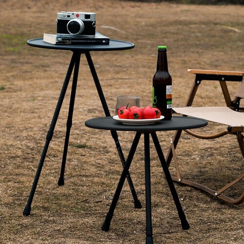 캠핑 원형 테이블 높이 조절 사이드 식탁 글램핑