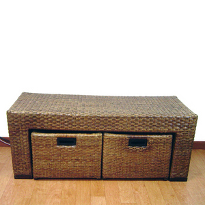 U테이블(w/2 box) 라탄 티테이블 사이드테이블