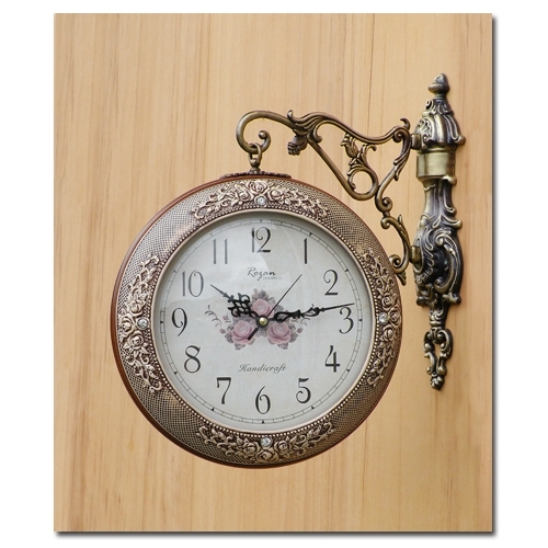 [데코 애니카양면벅시계] 양면시계 예쁜양면시계 집들이선물시계 양면벽시계 앤틱시게 벽시계 무소음시계 